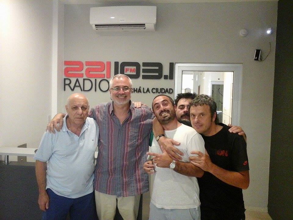 Martín Postiglione junto a Yiyo, Mario Lepski, el Profe López y Tito Capra